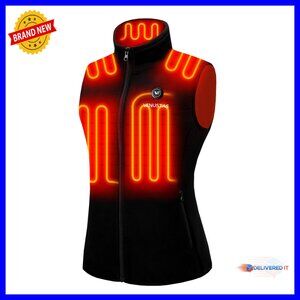 Women's Fleece Heated Vest with Battery, Lightweight Electric Coat
